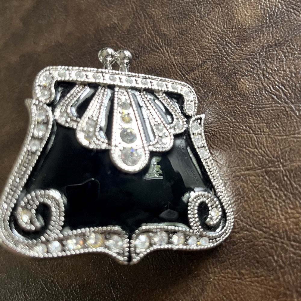 Enamel Rhinestone and Silver Belt Buckle - Picture 3 of 7